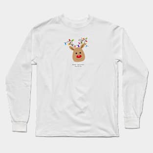 Deer with Colorful Christmas light bulb Long Sleeve T-Shirt